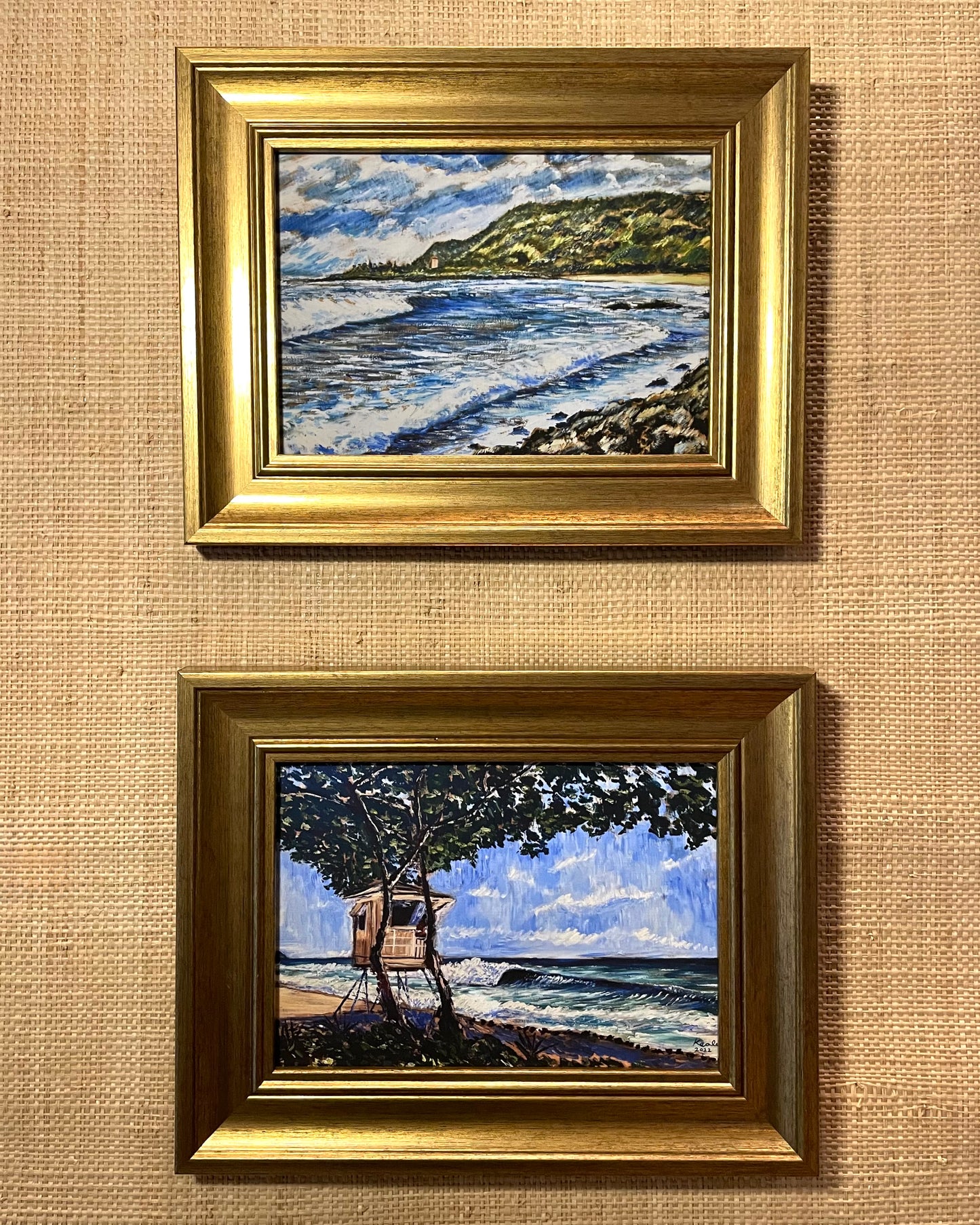 "Waimea II" Gold Framed Linen Giclée - 5x7 Inch