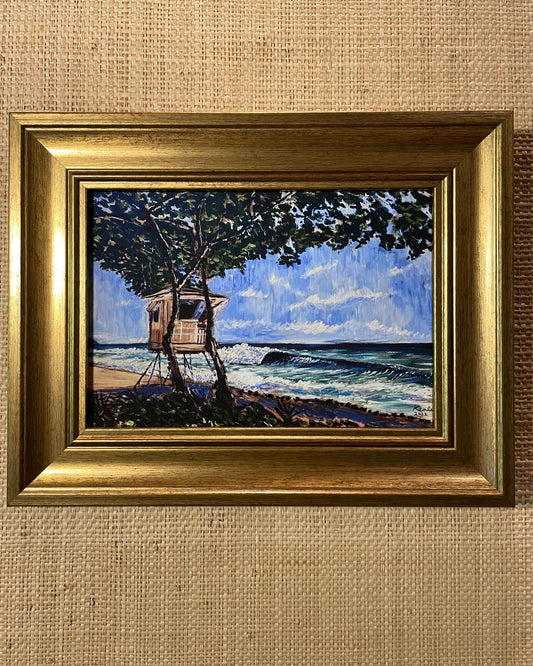 "Blue Chuns" Gold Framed Linen Giclée - 5x7 Inch