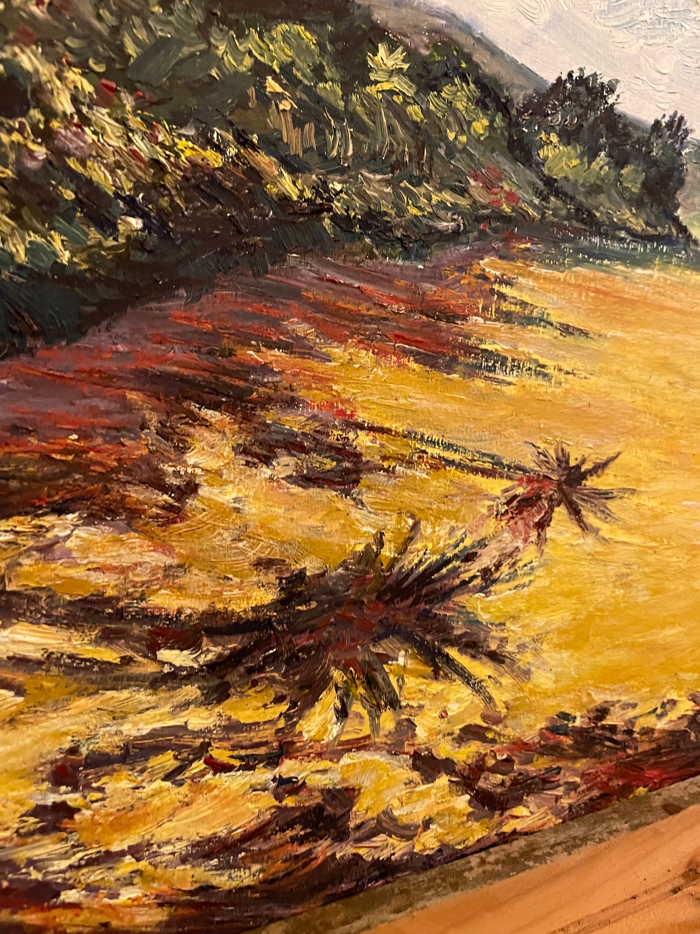 "Pupukea Palm Shadow" Gold Framed Linen Giclée - 5x7 Inch